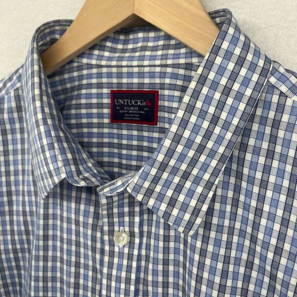 UNTUCKit Other - UNTUCKIT Shirt Mens XL Durif Wrinkle Resistant Slim Fit Button Up Cotton Blue